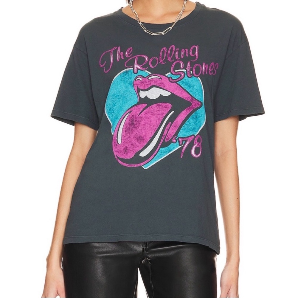 Daydreamer Rolling Stones 78 Ticket black boyfriend distressed band tee Size M